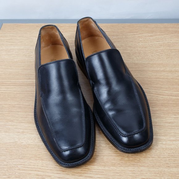 Gravati Leather Slip On Loafers Dress Shoes Black 8M Italy main image 7